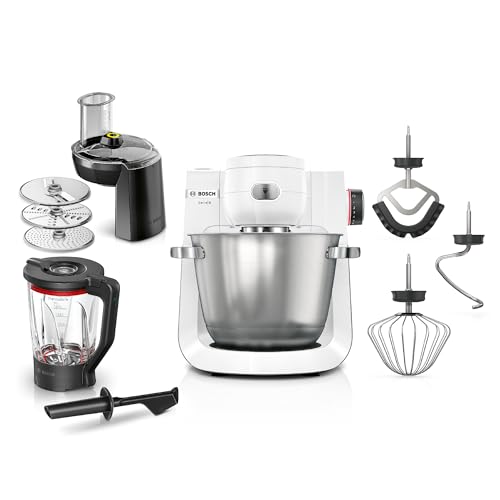 Bosch - Robot de Cocina, Serie 6, 1600W, Amasado Planetario 3D, Set de Pastelería, Tr
