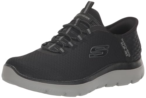 Skechers Hombre Summits High Range Slip-In ENTRENADOR, Black Mesh/Charcoal, 39.5 EU L