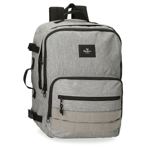 Pepe Jeans Aris Evergreen Mochila de Cabina, Gris, 31x44x20 cms ❗️ 🇪🇸