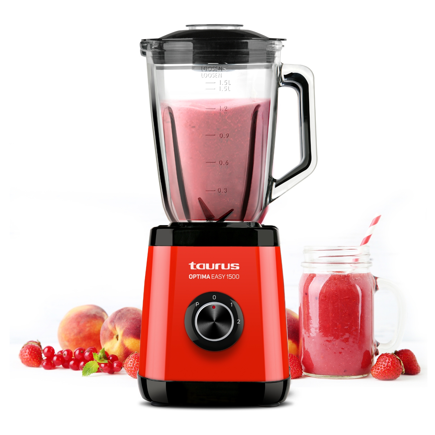 Taurus Batidora de Vaso Optima Easy 1500 - Cristal, 1500W, Negro, Cable 100cm ❗️ 🇪🇸