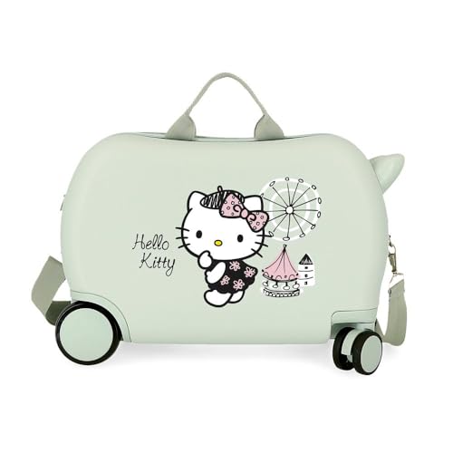 Hello Kitty Fair Maleta Infantil Verde, Rígida, 4 Ruedas ❗️ 🇪🇸