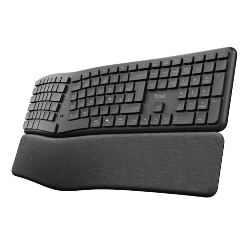 Trust Arvia Teclado Ergonómico Inalámbrico QWERTY Español, Negro ❗️ 🇪🇸
