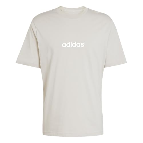 adidas Hombre Essentials Linear Single Jersey Shirt, Wonder Alumina/White, S