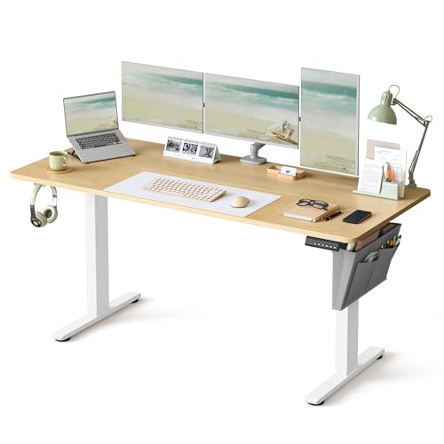 SONGMICS Escritorio Eléctrico, 70 x 160 x (72-120) cm | Ajustable sin Escalonamiento,
