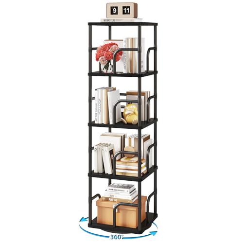 IBUYKE Librería Giratoria de 4 Niveles,Estanteria Madera,Negro TBC004B | Estanteria E