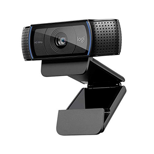 Logitech C920 HD Pro Webcam 1080p, para PC, Negro | Webcam con micrófono, iluminación