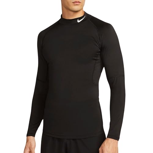 Nike FB7908-010 M NP DF Tight LS Mock Vest Hombre Black/White Tamaño M
